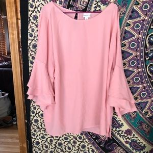 Pink Bell Sleeve Blouse